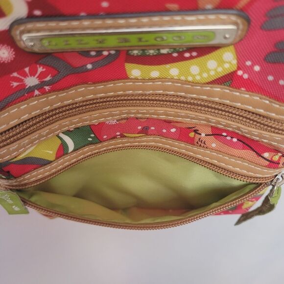 Lily Bloom Christmas Passport Crossbody Bag 3 Zip Pockets Adjustable Strap - Picture 8 of 12